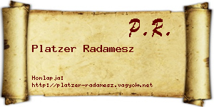 Platzer Radamesz névjegykártya